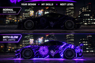 create custom glowing fivem car liveries with drl lights