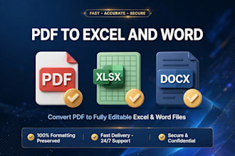 convert PDF to excel, PDF to word