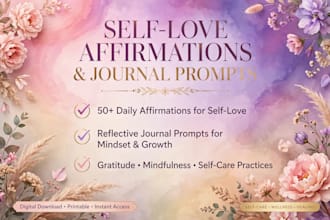 write self love affirmations and journal prompts