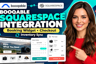 booqable squarespace integration, booking widget, inventory sync, checkout setup