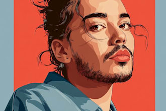 design a realistic vector portrait illustration
