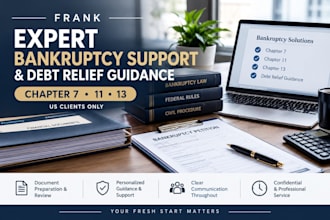 provide expert chapter 7, 11, 13 bankruptcy support and debt relief guidance US