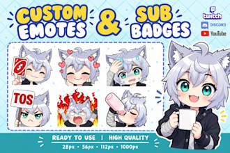 create custom twitch emotes and sub badges for streamer