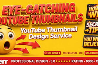 design eye catching youtube thumbnails and image editing
