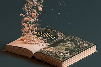 design romantic book cover with art