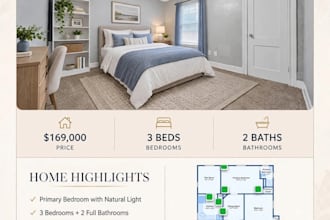 design luxury real estate flyer for zillow listing and realtor