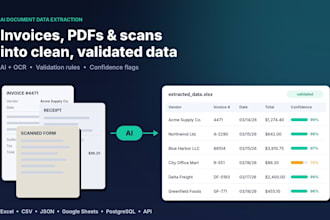build ai data extraction for invoices, pdfs and scanned docs