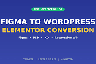 convert figma to wordpress website with elementor