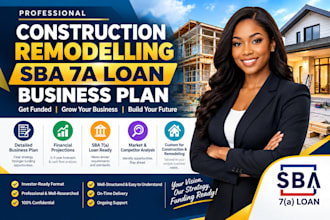 write a construction remodeling sba 7a loan business plan for funding