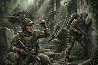 draw military characters or military related illustrations