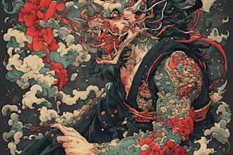 create traditional japanese tattoo flash art