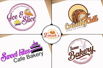 create stunning cake dessert logo design