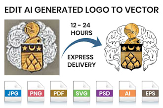 redesign and vectorize ai generated logo design