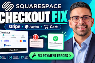 squarespace checkout fix, payment errors, stripe, paypal, cart issues, tax setup