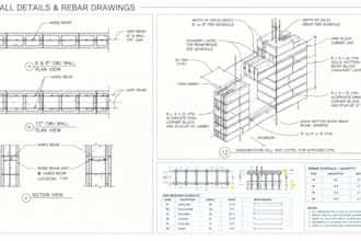 provide cmu masonry material takeoff, boq and bluebeam markups