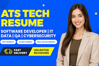 write ats friendly resume for software developers IT and data science, QA roles
