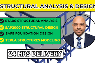 do structural analysis and design by etabs sap2000 safe, tekla structure