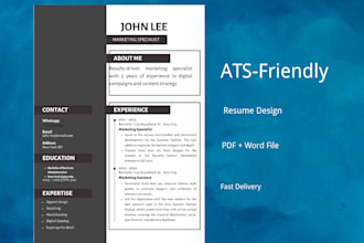 design a professional ats friendly CV and resume