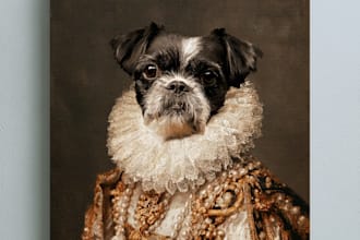 design a luxury vintage royal pet portrait