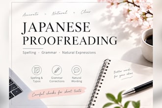 proofread and edit japanese text