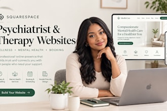 build squarespace psychiatrist website, squarespace wellness therapy website