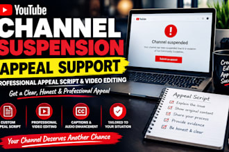 write a professional channel suspension appeal script