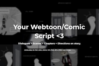 write romance, drama, and fantasy webtoon manhwa scripts