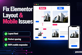 fix elementor layout, spacing and mobile responsive issues