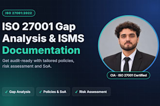 do iso 27001 gap analysis, isms documentation and security policies