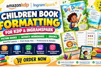 kdp children book formatting ingramspark picture book and kids activity workbook