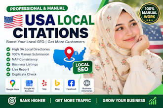 build 300 USA local citations for local SEO