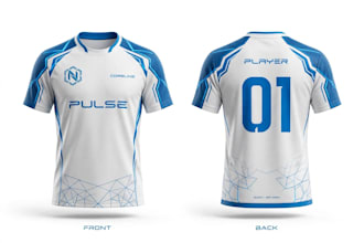 design esports jersey and gaming jersey with 3d mockup