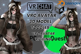custom vrchat avatar vr character 3d vrm model vr character furry avatar humanod