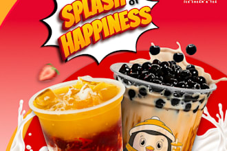 create premium food posters, menu designs,  instagram ads