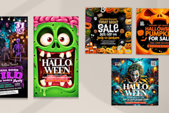 design a horror halloween party flyer