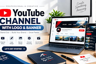 create professional youtube channel with logo and banner