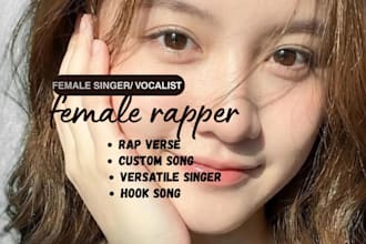 be your female rapper and record  rap verse melodic rap, music producer hook rap