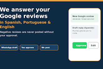 manage your gbp monthly and spanish portuguese review replies