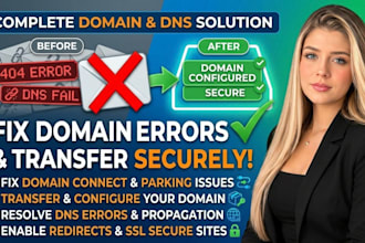 fix domain not connect, transfer or fix your domain, dns errors, SSL, redirects