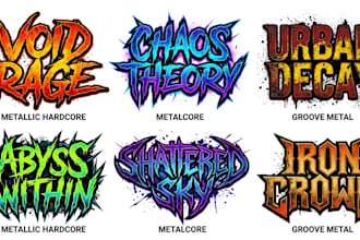 design metallic hardcore, metalcore and groove metal logo