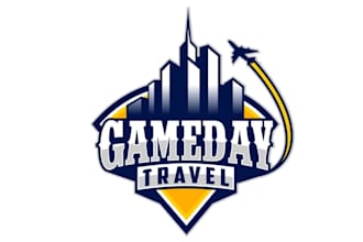 design college athletics travel company logo
