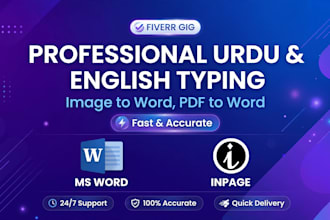 do professional urdu and english typing
