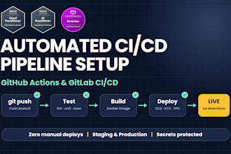 setup github actions or gitlab ci cd pipeline for automated deployment
