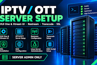 setup professional iptv server, drm script, restream server, xui one, xtream ui