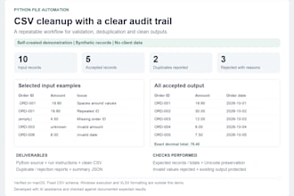 clean and validate your CSV with a reusable python script