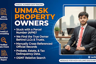 do parcel number skip tracing and full property owner reports