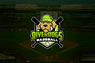 make baseball team identity logo for young men