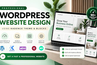 design a lightweight and fast wordpress website using kadence theme and blocks