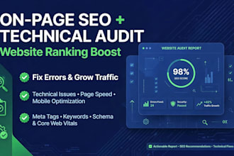 do on page optimization and technical audit for website ranking