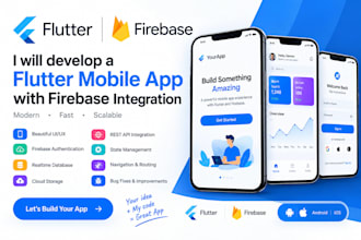 develop flutter mobile app full stack custom web app with firebase integration